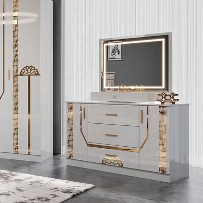 Compras al por mayor conjunto de cama de tamaño rey turco conjunto completo de habitación de lujo conjunto de habitación para adultos doble marco de madera conjunto de muebles de dormitorio moderno
