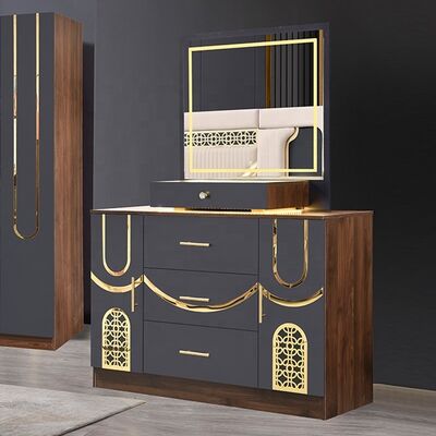 Juego de dormitorio de lujo estilo turco 2026 tamaño king, suite de dormitorio principal, marco de madera, muebles modernos de dormitorio baratos al por mayor
