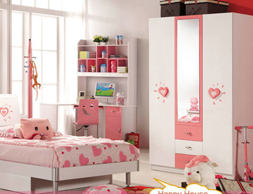 Muebles rosados 836 del dormitorio de los niños de los conjuntos de dormitorio de los niños de Cabrini