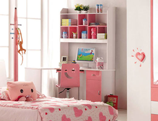 Muebles rosados 836 del dormitorio de los niños de los conjuntos de dormitorio de los niños de Cabrini
