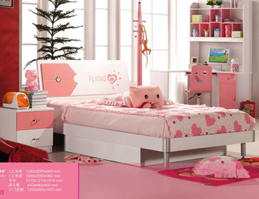 Muebles rosados 836 del dormitorio de los niños de los conjuntos de dormitorio de los niños de Cabrini