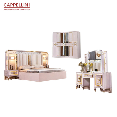 Conjunto de dormitorio comercial de cristal de madera 1800*2000m m del doble de los muebles del dormitorio del MDF