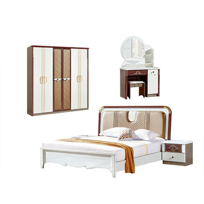 Artículo respetuoso del medio ambiente del OEM del conjunto de dormitorio minimalista de madera de cristal del MDF