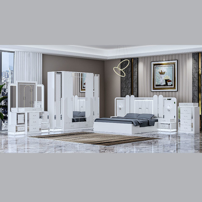 ODM blanco de madera del OEM del sistema de los muebles del dormitorio principal de la PU respetuoso del medio ambiente