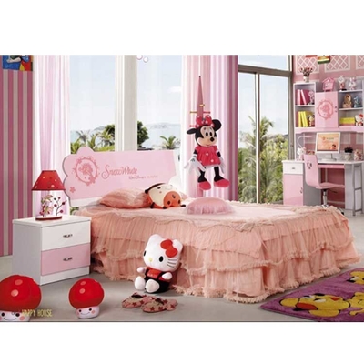 Princesa blanca rosada Kids Furniture 5pcs de los conjuntos de dormitorio de los niños de Cappellini