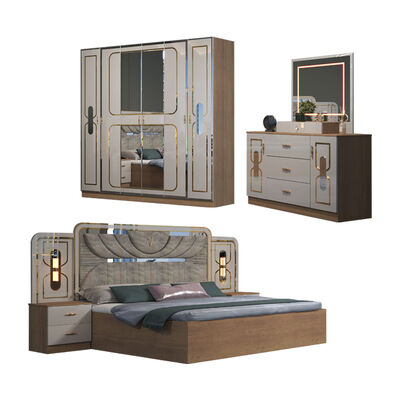 Set de dormitorio de cama completa Muebles de dormitorio Queen King Luxury Bedroom Set Muebles de cama