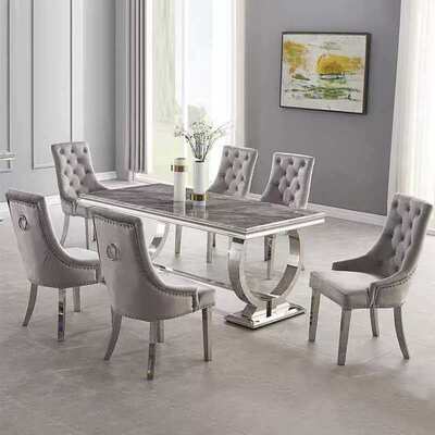 Mesa de comedor de madera de lujo de estilo real europeo de estilo real turco Mesa de comedor de lujo de estilo real de metal y sillas Conjunto de 6 asientos Furniet 8 asientos sillas para el hogar Muebles Sala de comedor Mesa de comedor de madera clásica grande