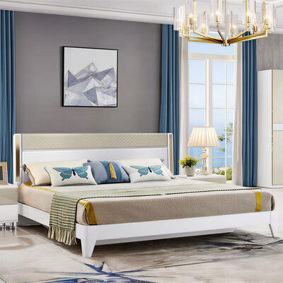 Modernos conjuntos de dormitorios de madera de lujo muebles con almacenamiento encendido cabezal iluminado y montaje simple para el hogar hotel apartamento villa