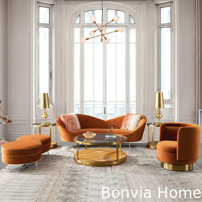 Sofá de salón de diseño moderno de 3 plazas, sofá seccional de muebles para el hogar, sofá de terciopelo de lujo