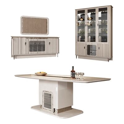 Ensembles De Salle a Manger Muebles de comedor completos Casa de madera de lujo moderno Tablero de mesa de mesa de mesa de gabinete de vino